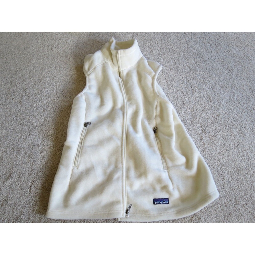 Women's Patagonia Synchilla White Full Zip Vest Size Large